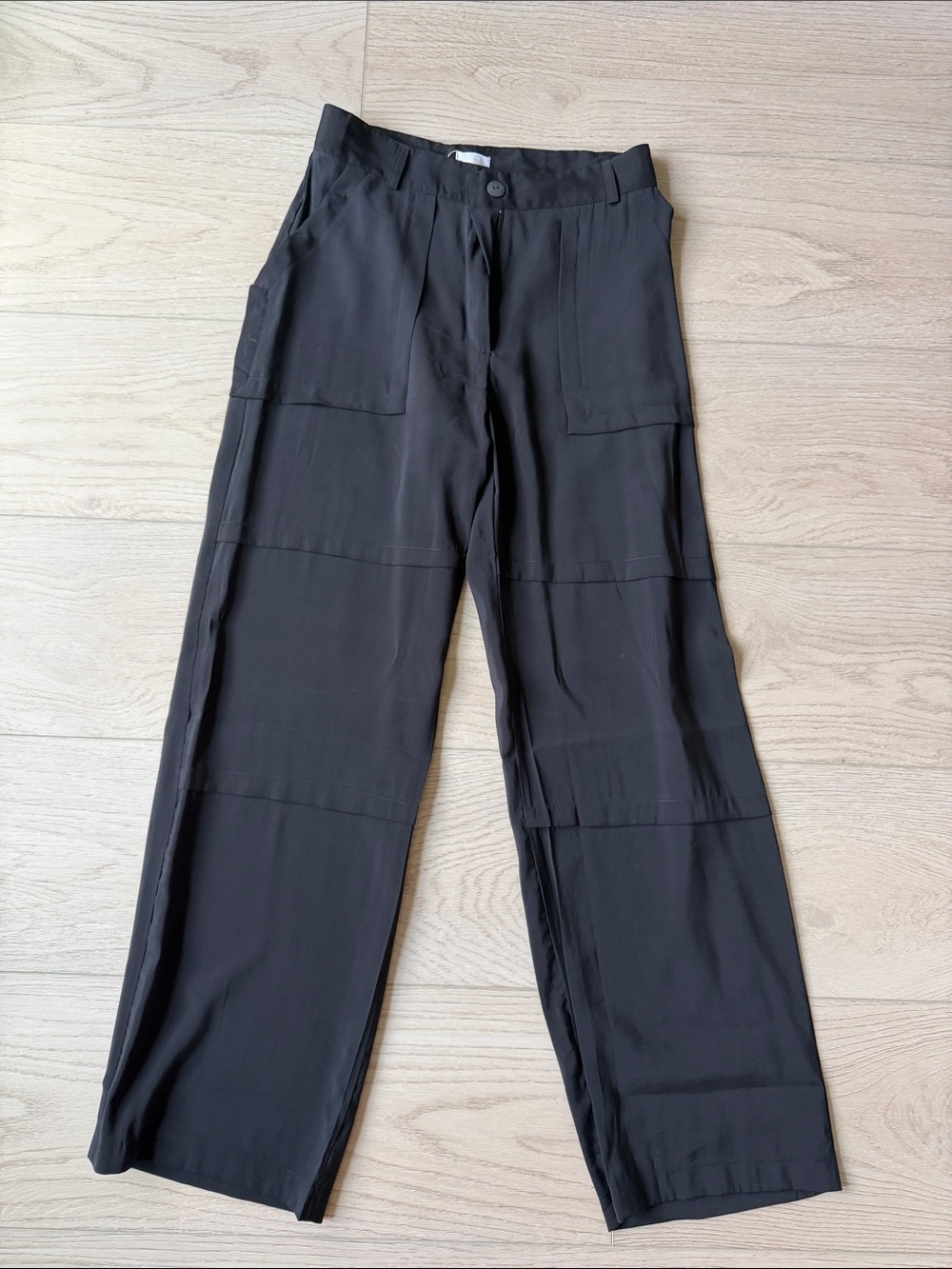 Women's Black Straight-Leg Utility Pants
